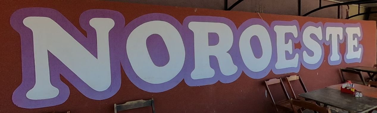 Letreiro Noroeste pintado na parede